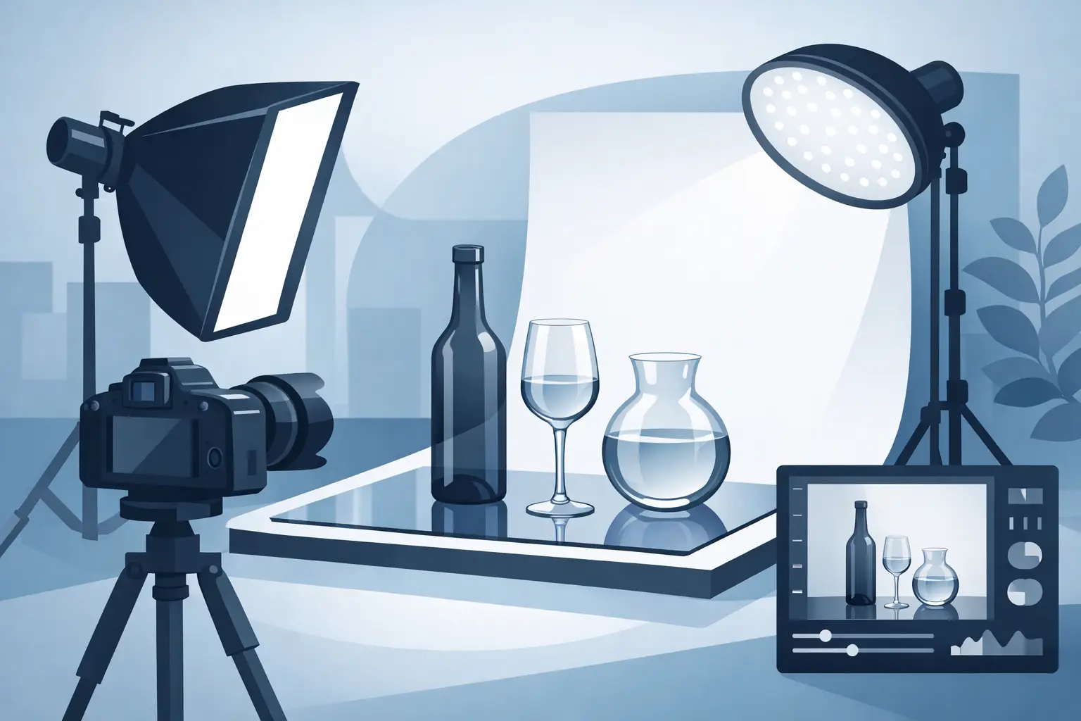 Glasprodukte ohne Spiegelung fotografieren